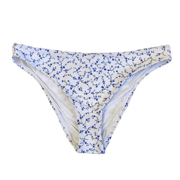 Andie Blue White Symi Ditsy Floral Print Bikini Bottom Sz L NWT - Picture 5 of 16